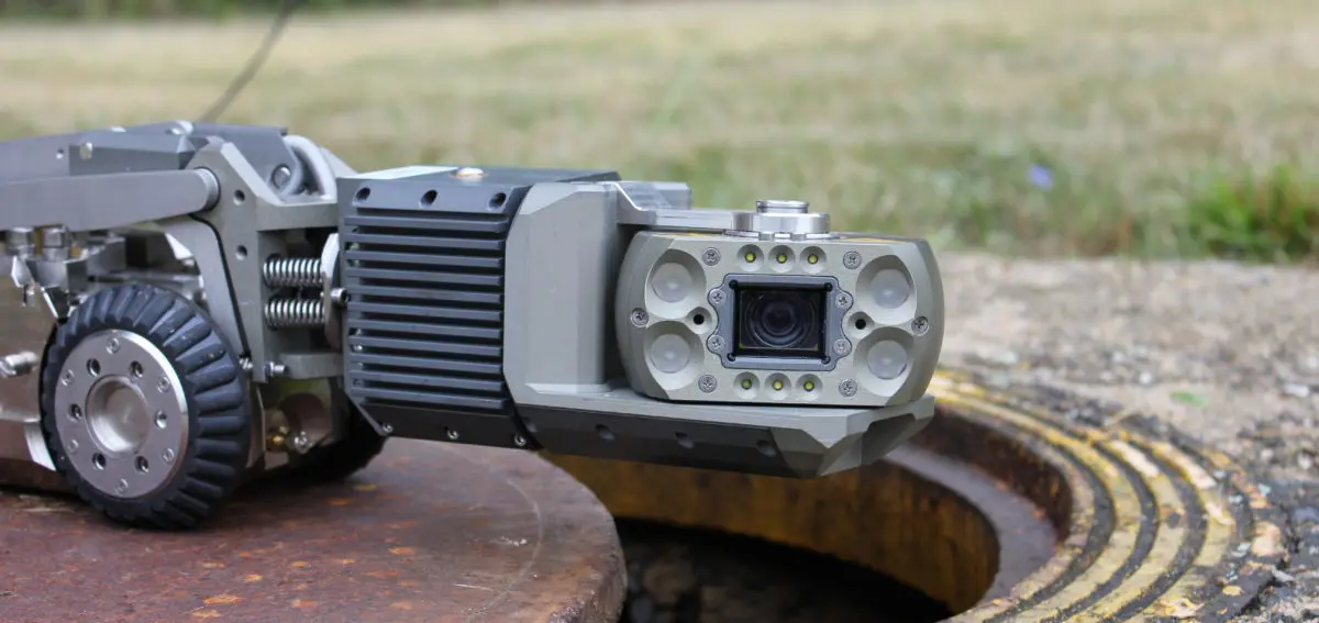 An equipment with a camera on the ground